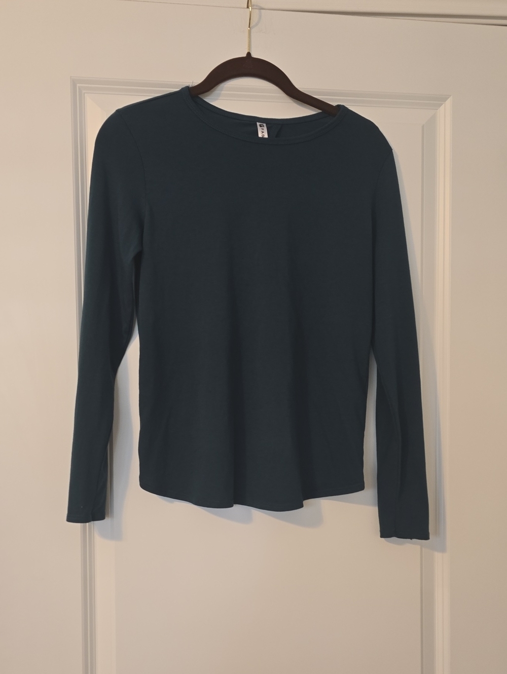 Fabletics Long Sleeve Crewneck Top in Teal Green Size XXS